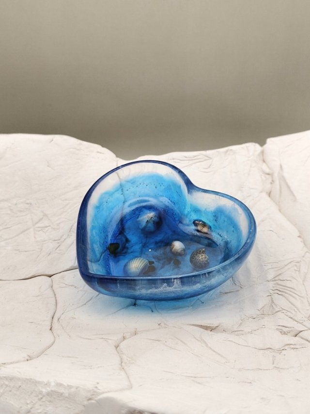 Serce Oceanu – pojemnik dekoracyjny z żywicy epoksydowej