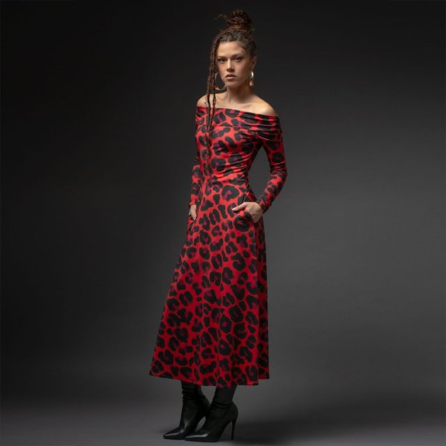 Sukienka z odsłoniętymi ramionami - Sandra Solar Tropic