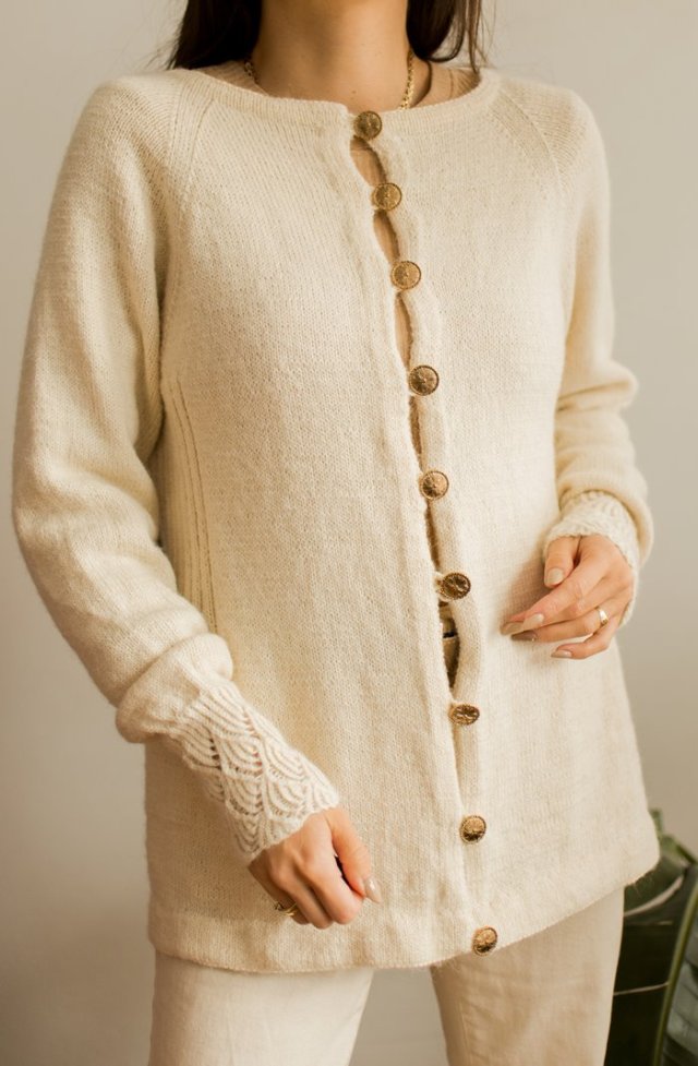 Wełniany sweter vintage S