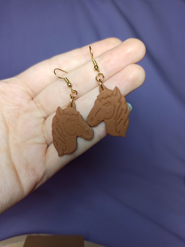 Kolczyki z gliny polimerowej koniki