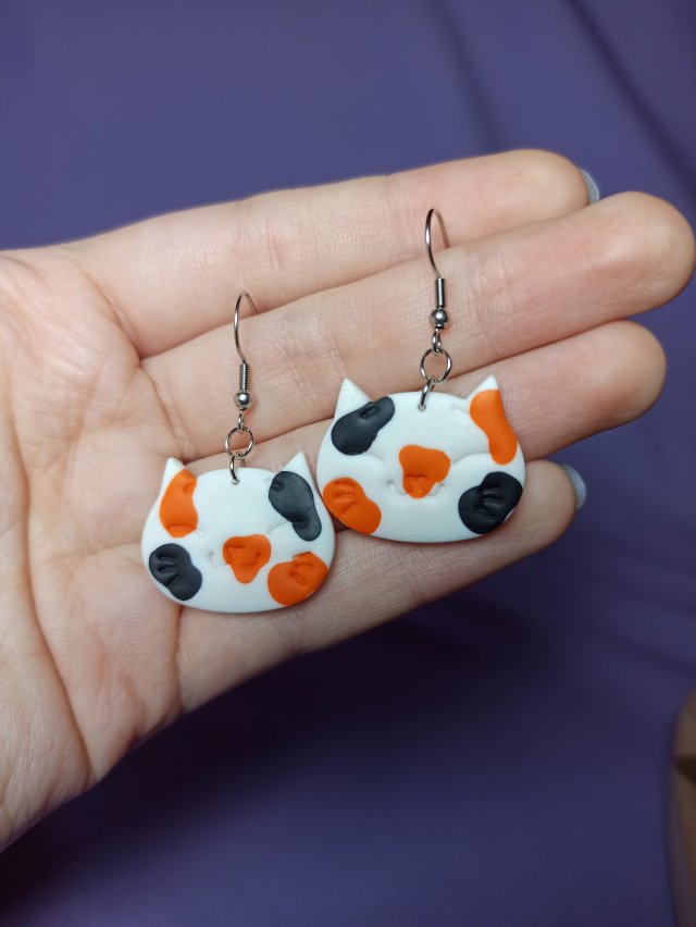 Kolczyki z gliny polimerowej kotki