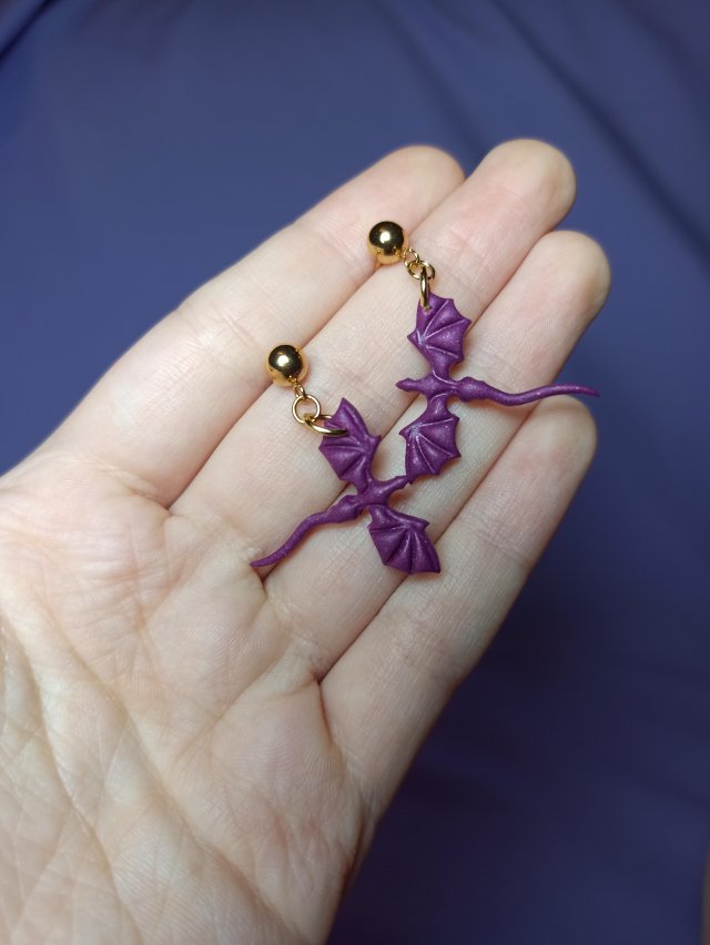 Kolczyki z gliny polimerowej smoki