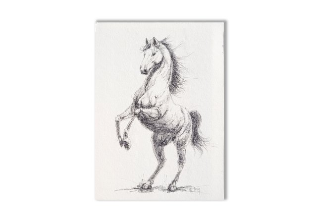Grafika ręcznie malowana "Koń"