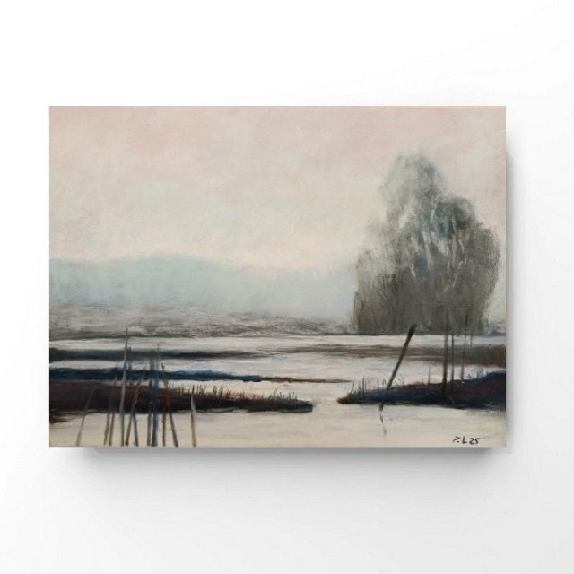 Zima-praca wykonana pastelami