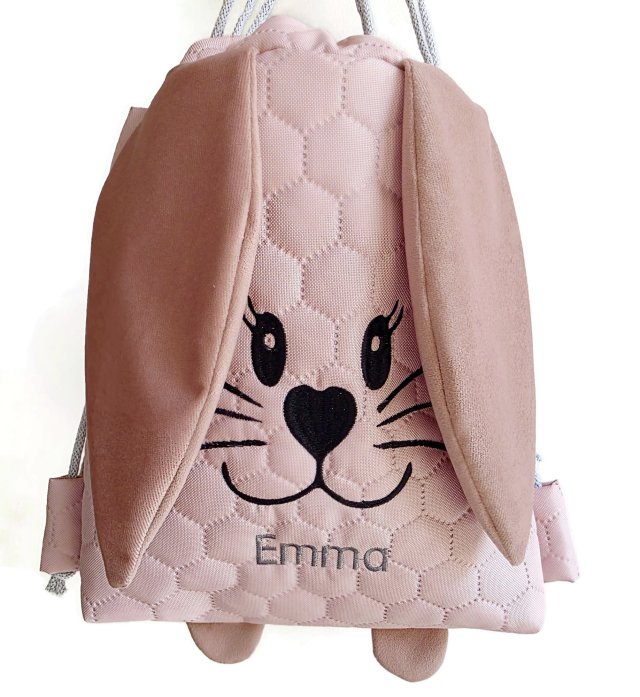 Worek z imieniem do przedszkola uszy zając