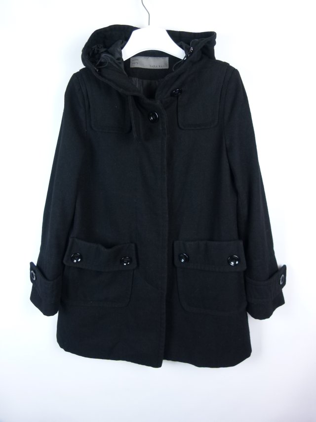 Zara Basic wełniany płaszczyk z kapturem - L mex.30