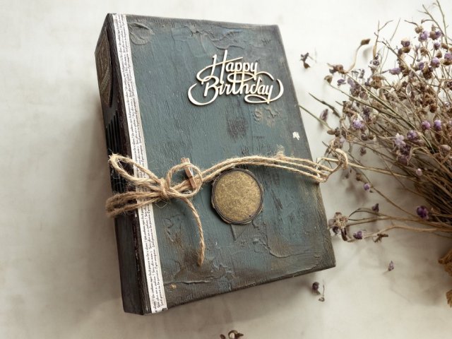 Prezent urodzinowy dla taty dla niego ręcznie robiony zielony notes