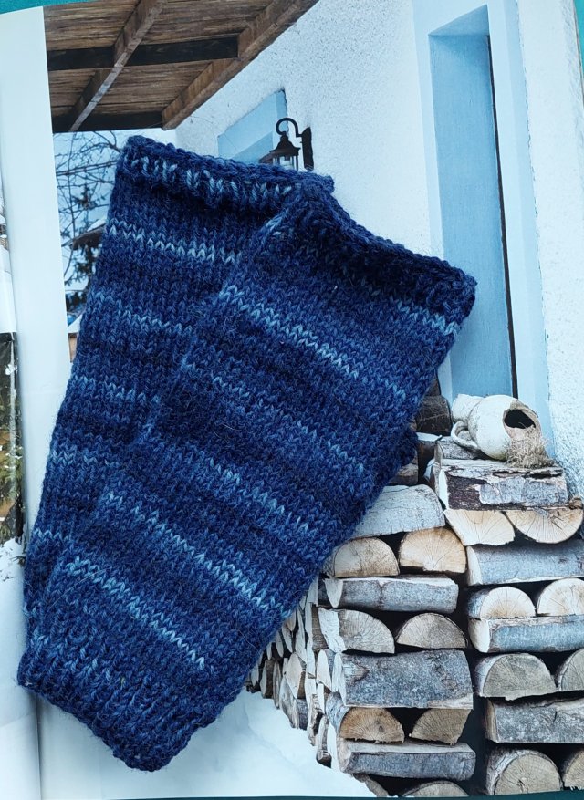 Mitenki granatowy melanż