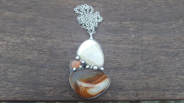 Krzemień i agat - wisiorek