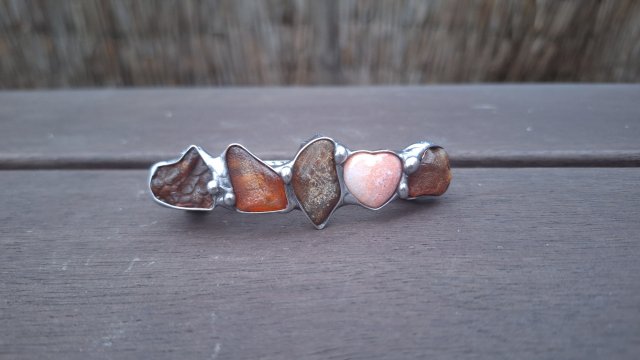 Bursztynowa - klamra do włosów