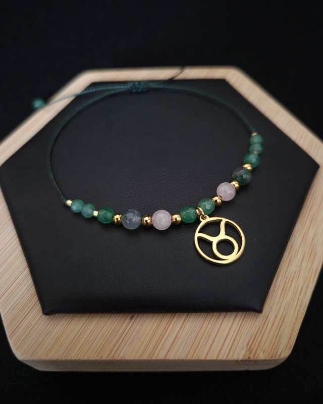 Bransoletka Zodiakalna Byk ze złotą zawieszką