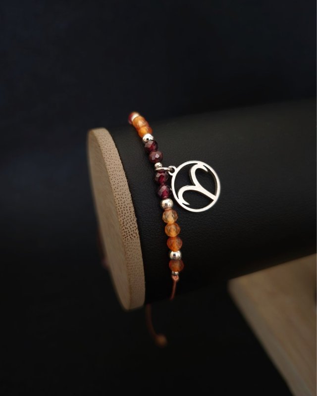 Bransoletka Zodiakalna Baran ze złotą zawieszką