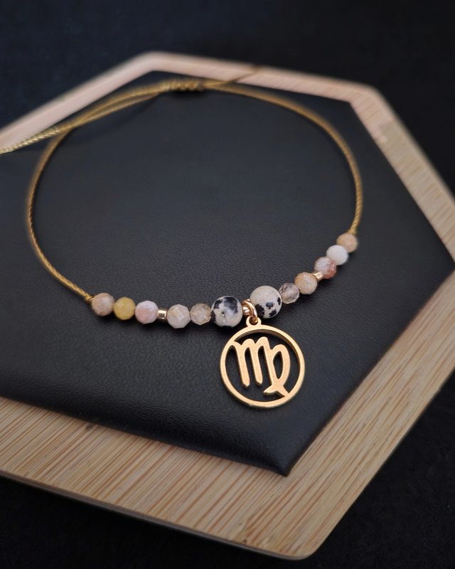 Bransoletka Zodiakalna Panna ze złotą zawieszką