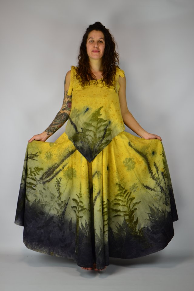 Barwiona roślinami Spódnica Łąka w Słońcu