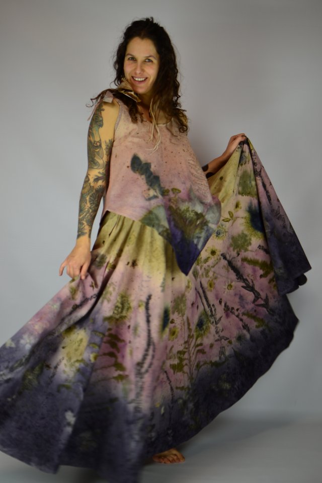 Barwiona roślinami Spódnica Łąka o Zachodzie 4