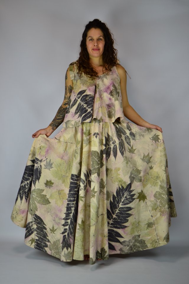 Barwiona roślinami Spódnica Malinowa Polana