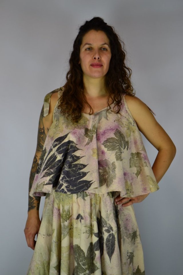 Barwiona roślinami Bluzka Malinowa Polana