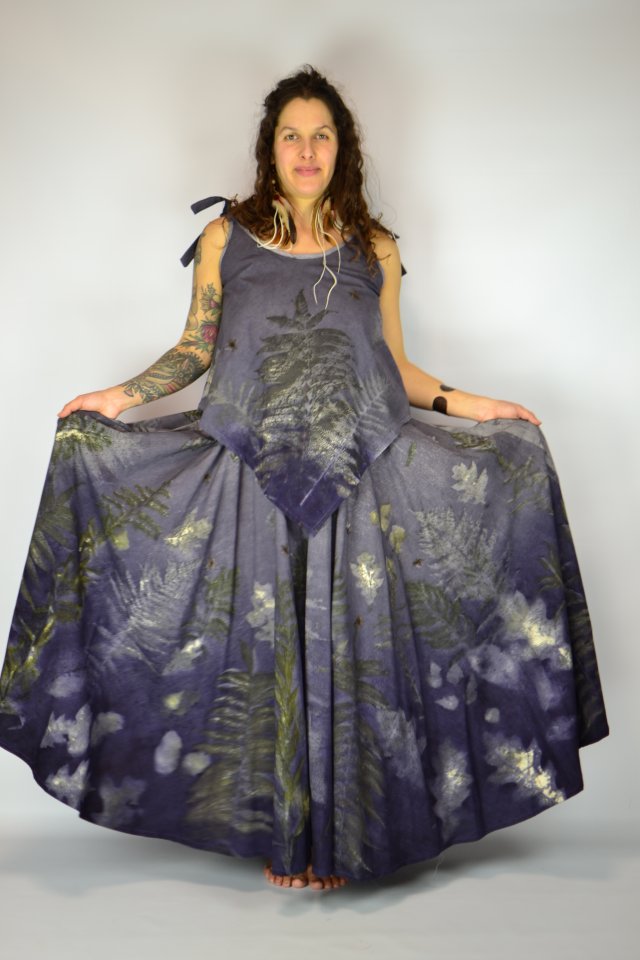 Barwiona roślinami Spódnica Łąka Nocą 4