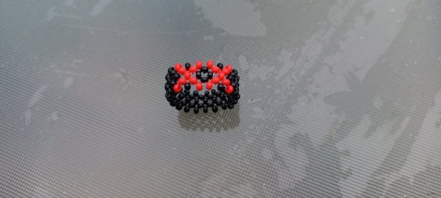 Wojownik pleciony pierścionek z koralików