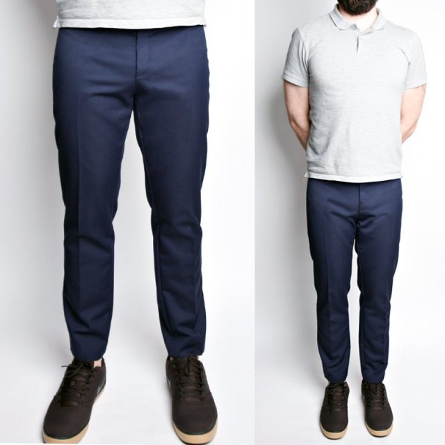 Klasyczne granatowe spodnie z kantem wełna UNISEX Hp_200