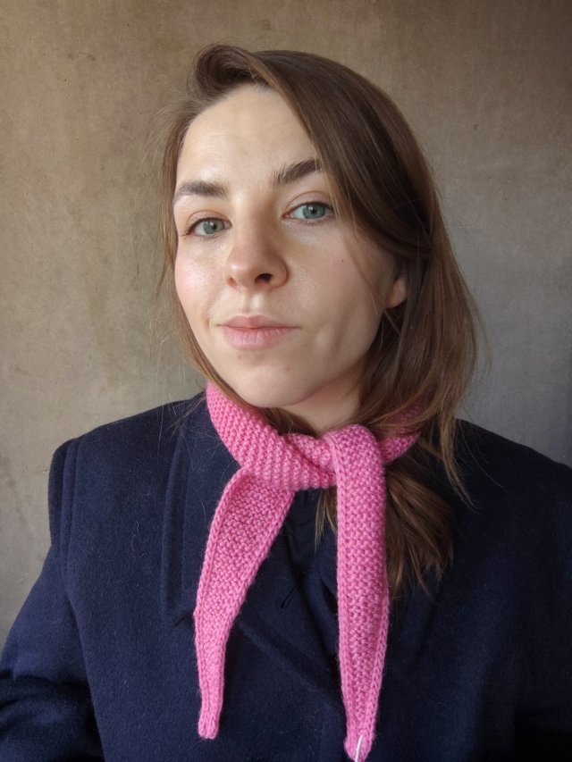 Różowy wełniany duński szalik Sophie Wełna z upcyclingu