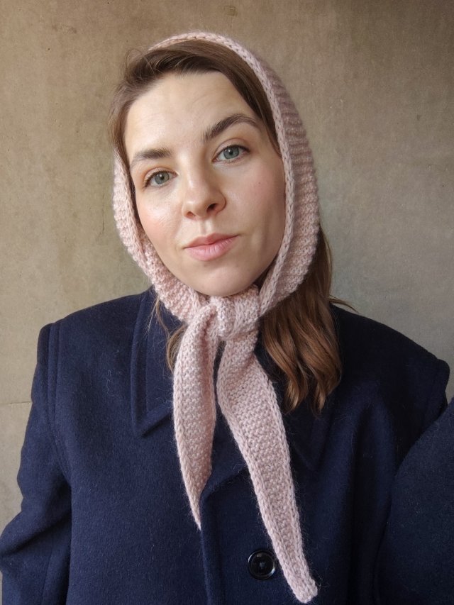 Różowy wełniany duński szalik Sophie Wełna Kid moher Jedwab z upcyclingu