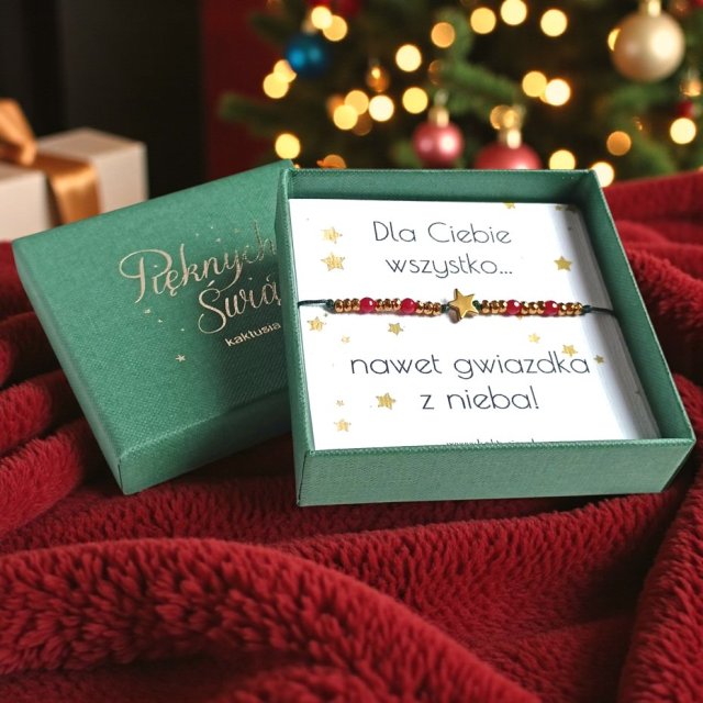 Świąteczna bransoletka - pomysł na prezent - świąteczne pudełko - MIKOŁAJKI