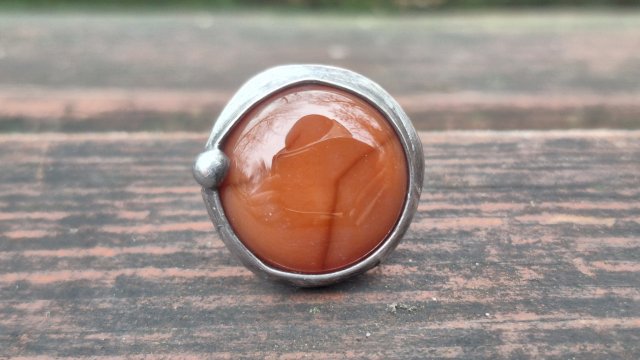 Karneol - pierścionek regulowany