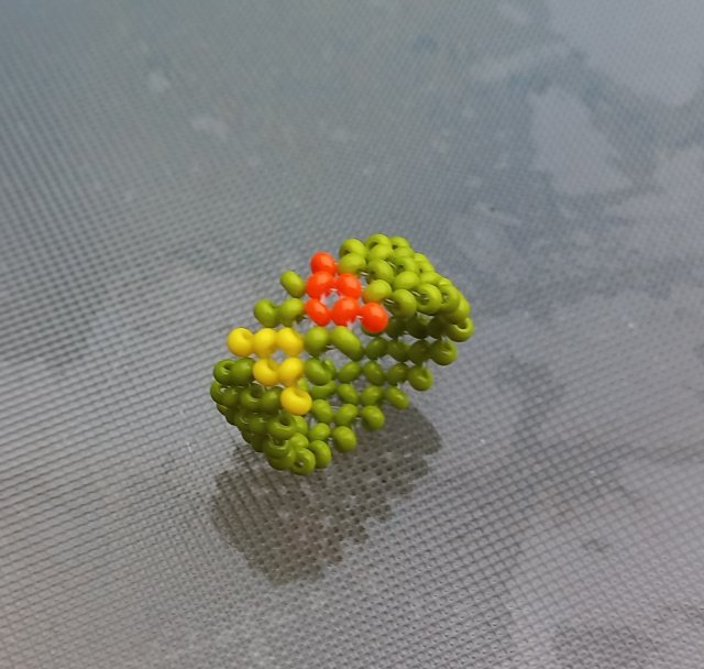 Wędrówka Przez Sawannę pleciony pierścionek z koralików