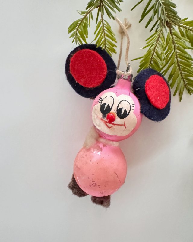 Myszka kultowa bombka kształtka PRL