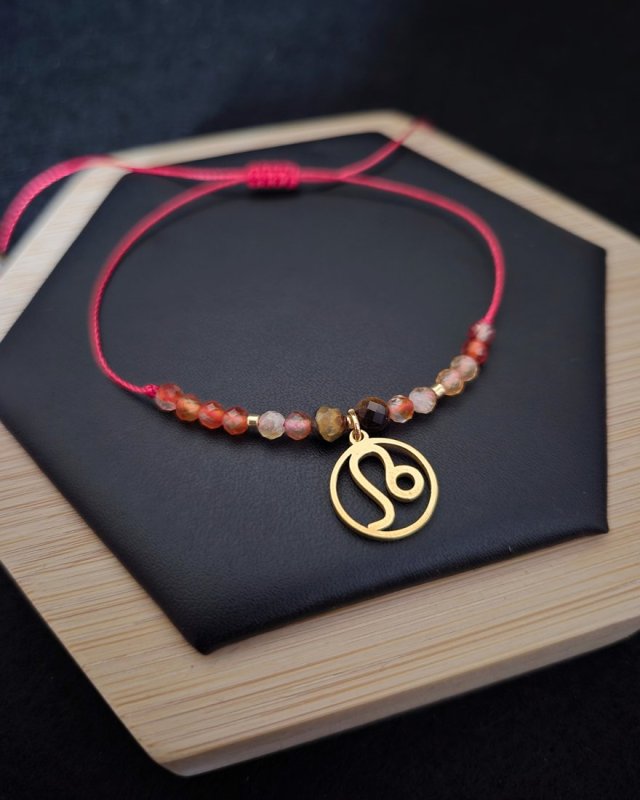 Bransoletka Zodiakalna Lew - wersja ze złotem