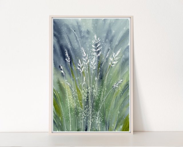 Oryginalna akwarela A4. Łąka