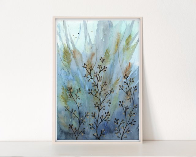 Oryginalna akwarela A4. Łąka