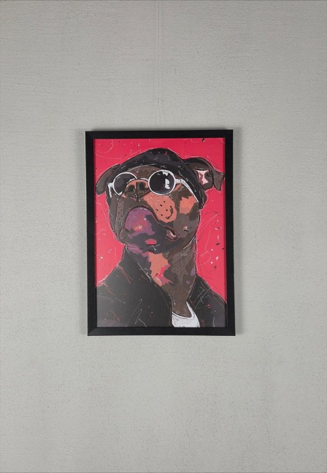 Plakat A3 - Leon Zawodowiec - pies  - w ramie