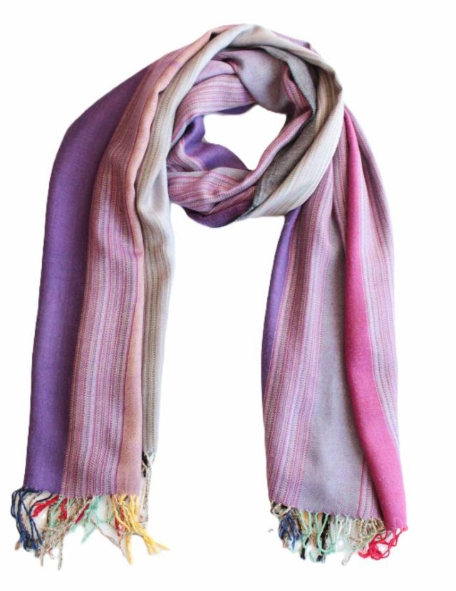 szal vintage pasy fiolet