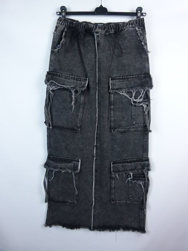 Pretty Little Thing cargo jeans spódnica maxi dżins 10 / 38