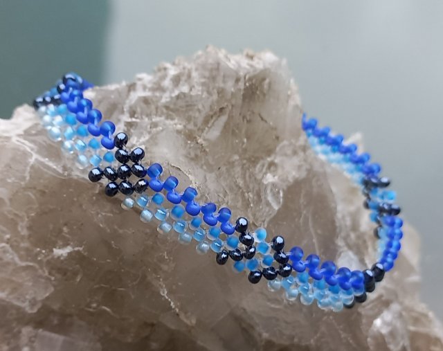 Niebieska Pleciona Bransoletka