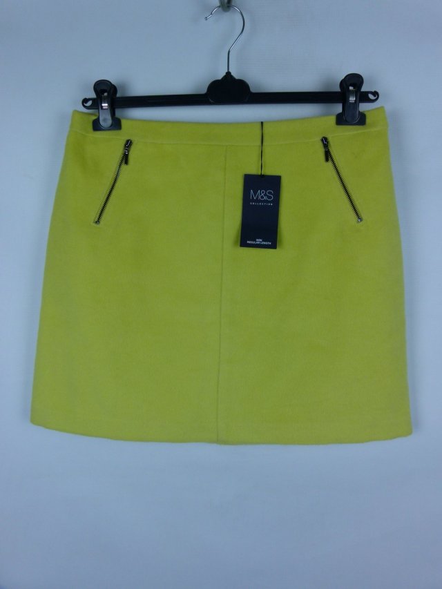 Marks Spencer neonowa spódnica mini z wełną z metką 14 / 42