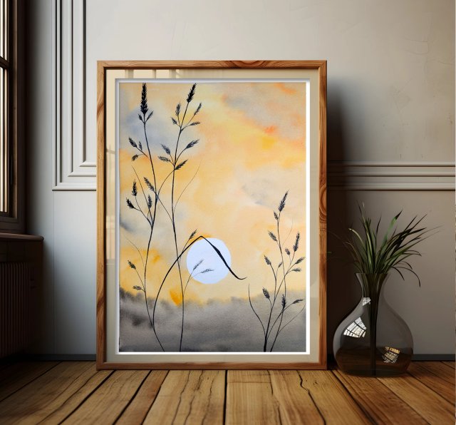 Łąka. Oryginalna akwarela A3