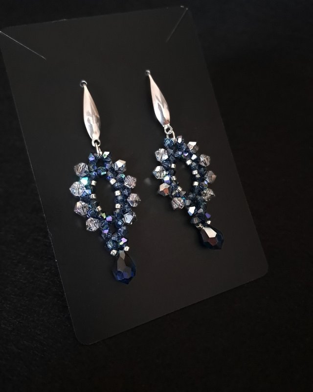 Kolczyki "Montana Vitrail" - Wiszące, Lekkie Kolczyki z kryształków i Koralików