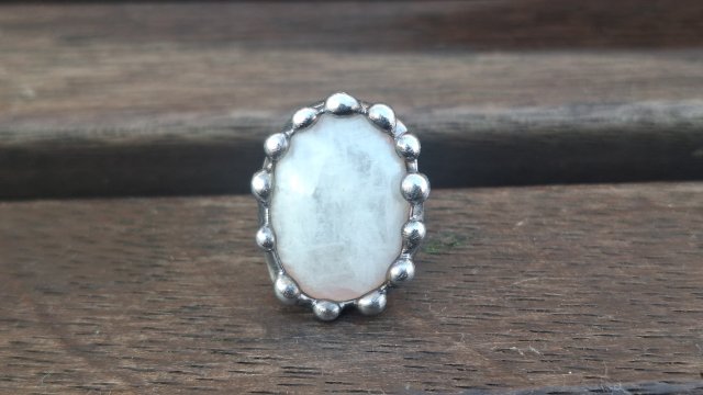 Kamień księżycowy - pierścionek regulowany