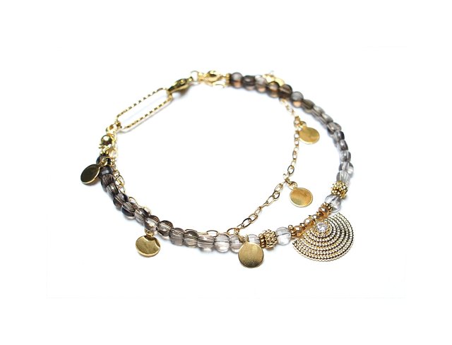 Kwarc dymny ombre vol. 5 /16.07.25 - bransoletka - Szlachetna kolekcja