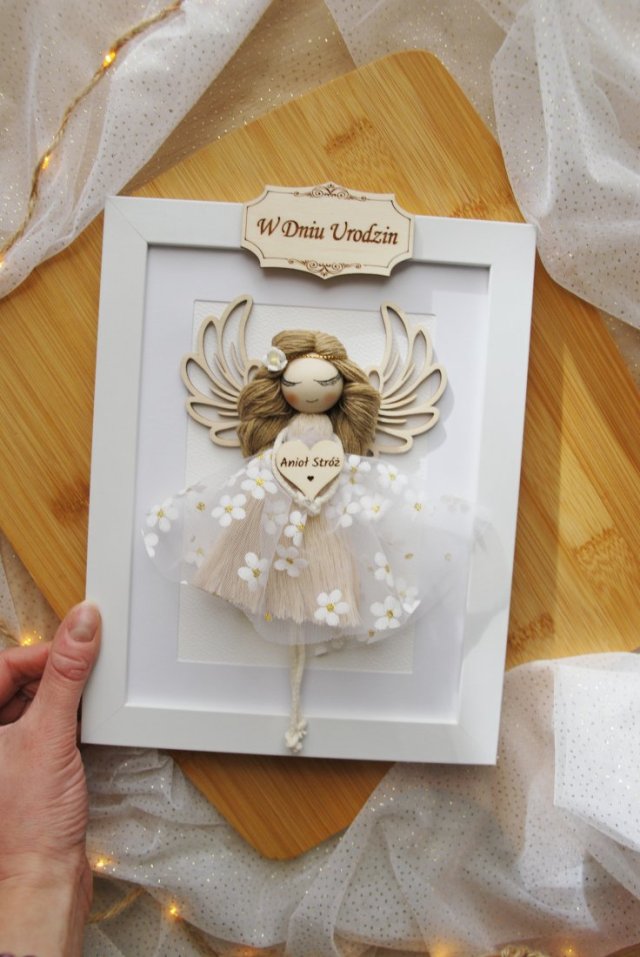 Anioł w ramce na urodziny dla niej | Prezent urodzinowy - Anioł Stróż