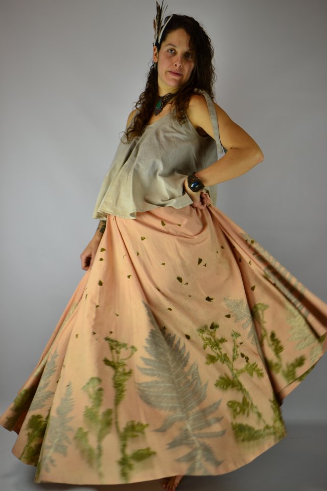 Barwiona roślinami Spódnica Leśny Motyl