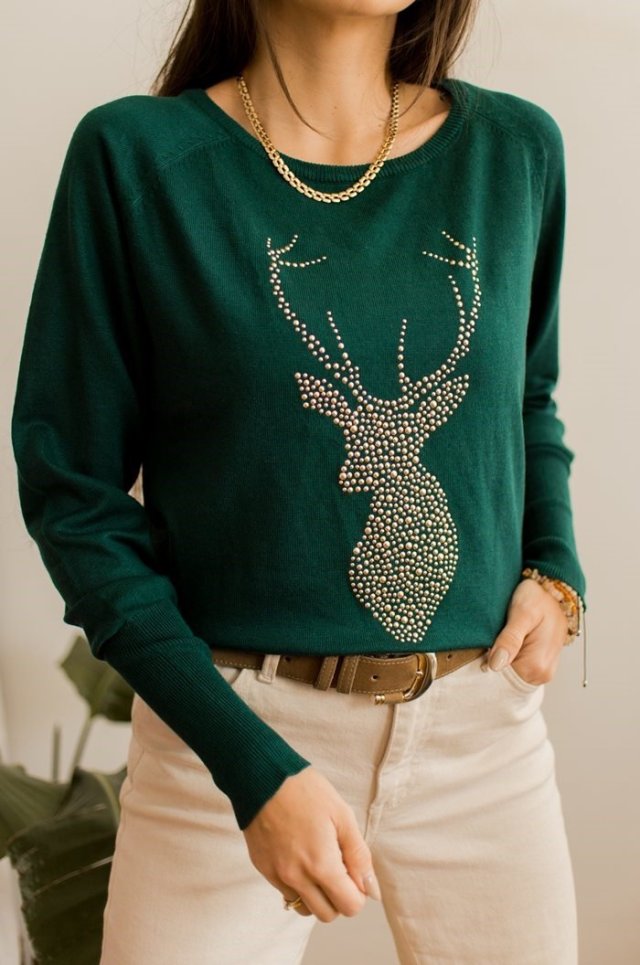 nowy sweterek z jeleniem M