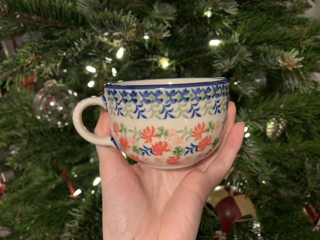 Boleslawiec filizanka unikat kwiaty 300 ml duży 1 gatunek