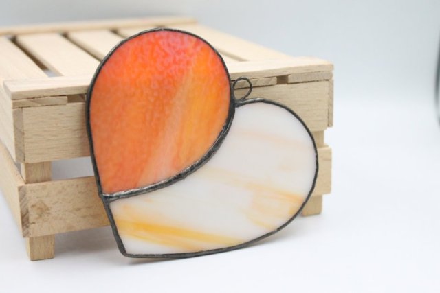 Serce Bliskość – zawieszka witrażowa