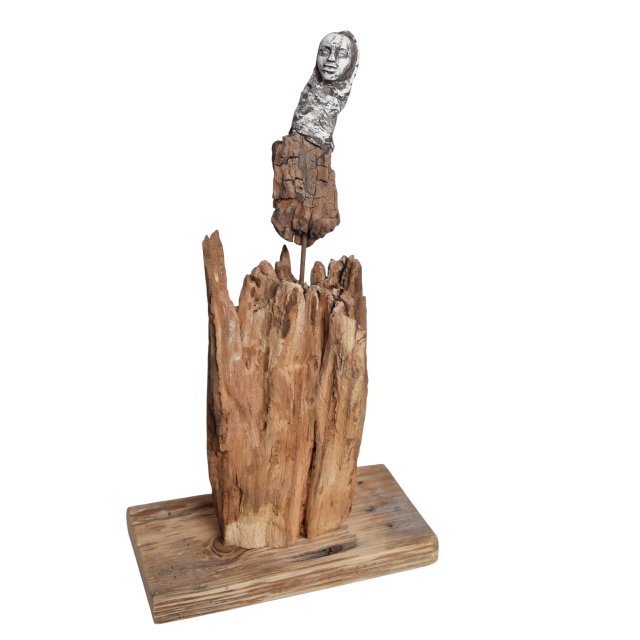 Rzeźba dekoracja ze starego drewna abstrakcja postać figurka /8/