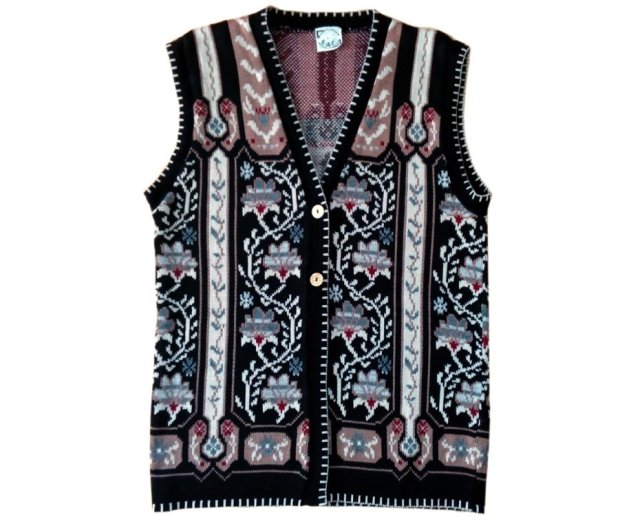 Rarytas vintage kamizelka sweterkowa we w zory