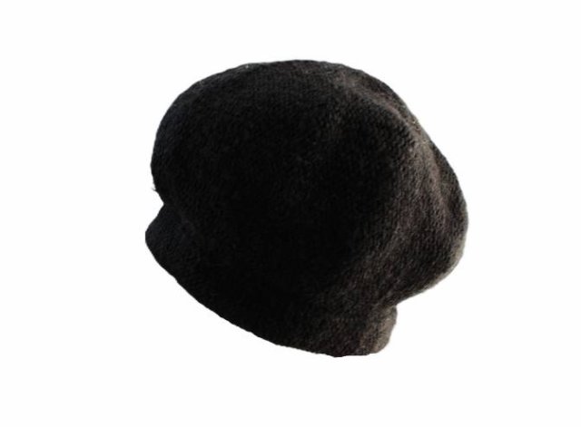 czarna czapka vintage wełna